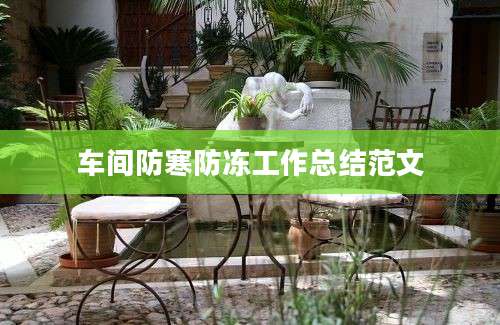 车间防寒防冻工作总结范文