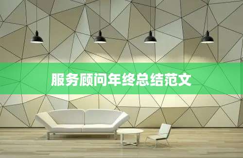 服务顾问年终总结范文