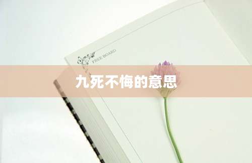 九死不悔的意思