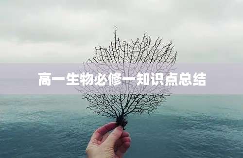 高一生物必修一知识点总结