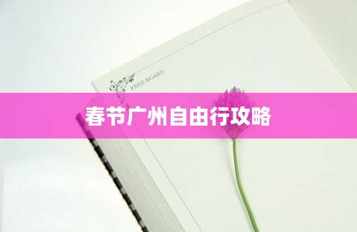 春节广州自由行攻略