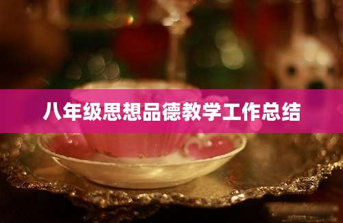 八年级思想品德教学工作总结