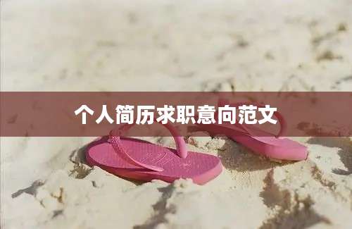 个人简历求职意向范文