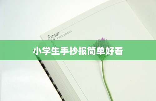 小学生手抄报简单好看