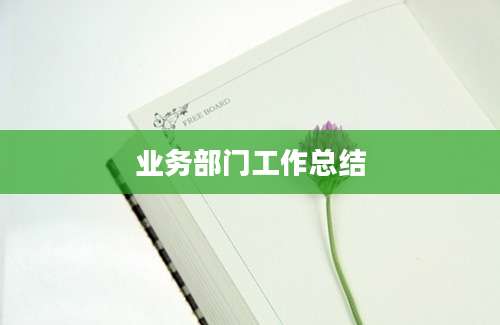 业务部门工作总结