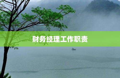 财务经理工作职责