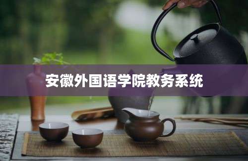 安徽外国语学院教务系统