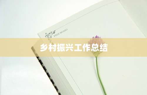 乡村振兴工作总结