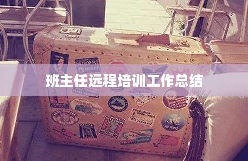 班主任远程培训工作总结