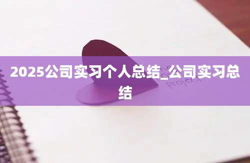 2025公司实习个人总结_公司实习总结