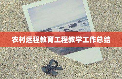 农村远程教育工程教学工作总结