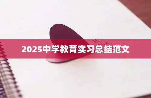 2025中学教育实习总结范文