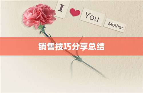 销售技巧分享总结