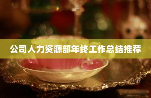 公司人力资源部年终工作总结推荐