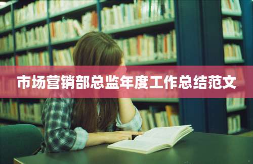 市场营销部总监年度工作总结范文