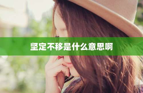 坚定不移是什么意思啊
