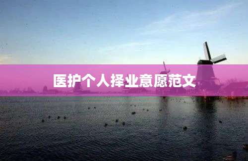 医护个人择业意愿范文