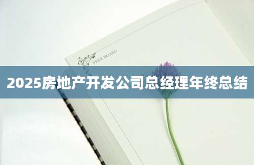2025房地产开发公司总经理年终总结