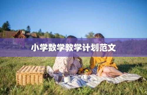 小学数学教学计划范文