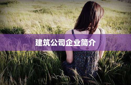 建筑公司企业简介