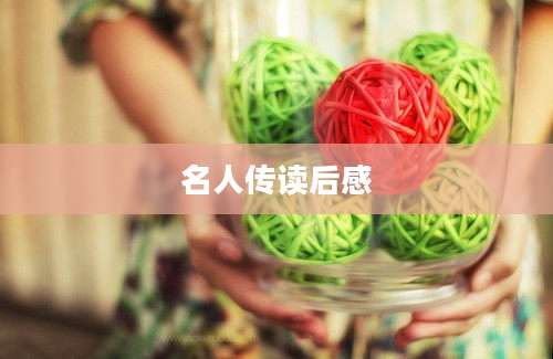 名人传读后感