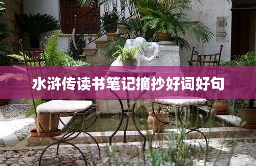 水浒传读书笔记摘抄好词好句