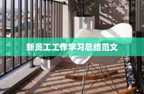 新员工工作学习总结范文