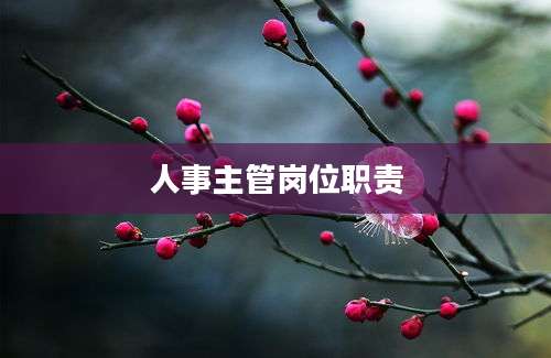人事主管岗位职责