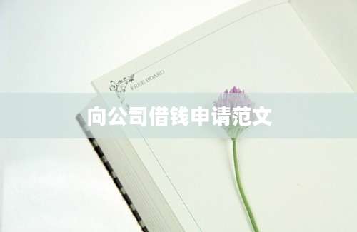 向公司借钱申请范文