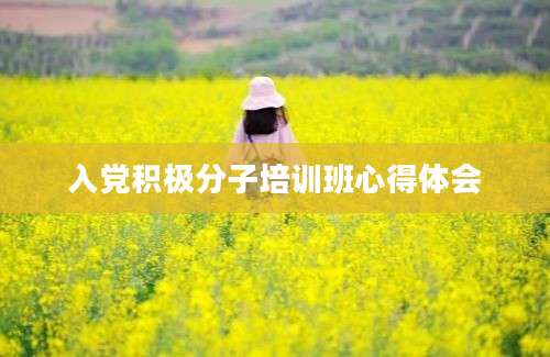 入党积极分子培训班心得体会