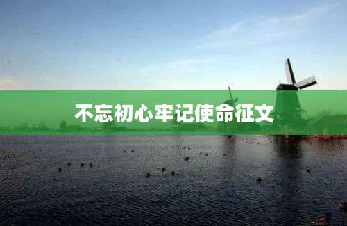 不忘初心牢记使命征文