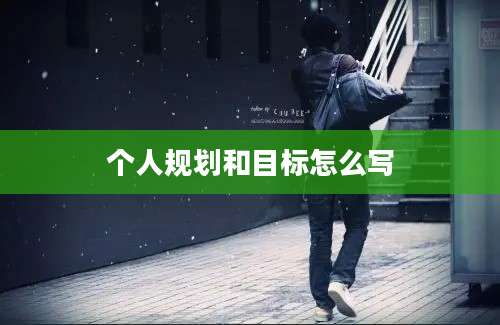 个人规划和目标怎么写