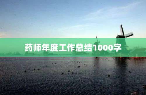 药师年度工作总结1000字