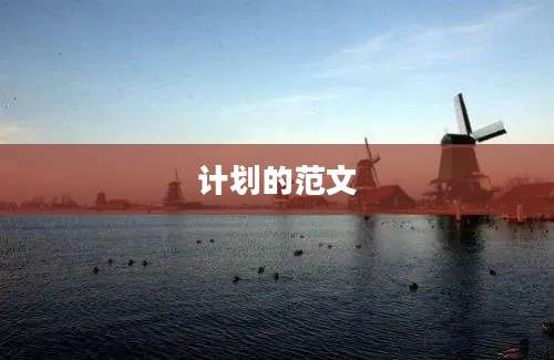 计划的范文
