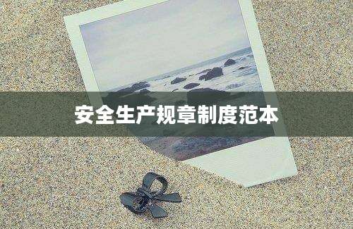 安全生产规章制度范本