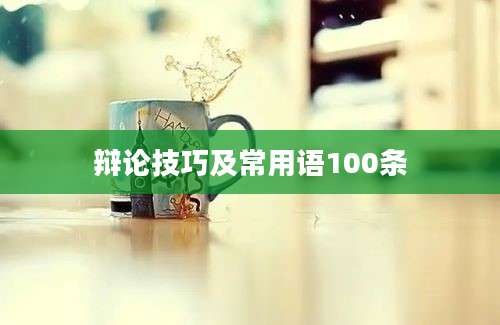 辩论技巧及常用语100条