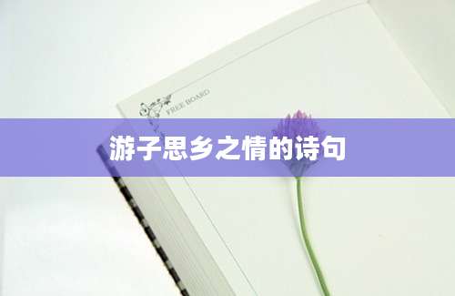 游子思乡之情的诗句