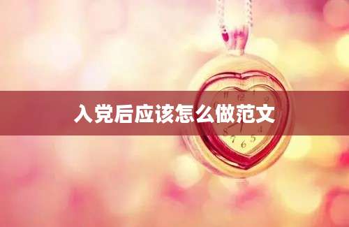 入党后应该怎么做范文