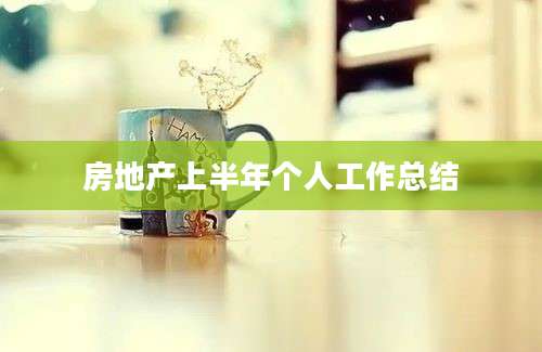 房地产上半年个人工作总结