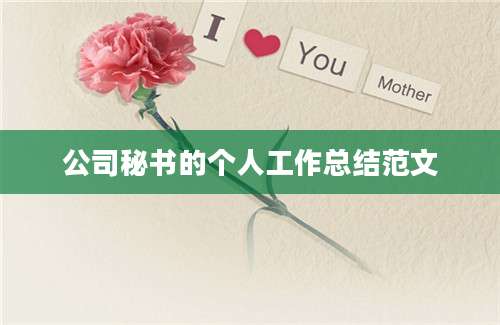 公司秘书的个人工作总结范文