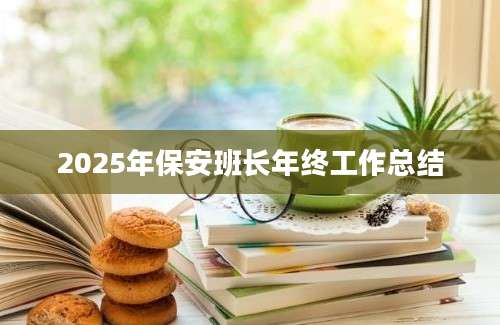 2025年保安班长年终工作总结