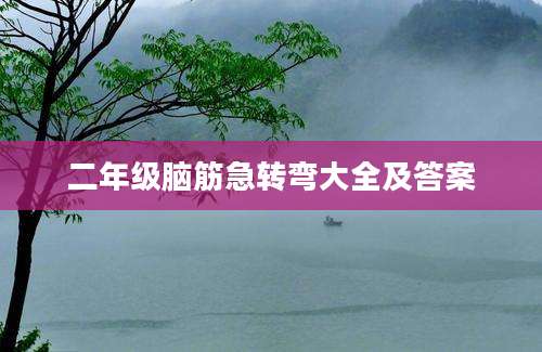 二年级脑筋急转弯大全及答案