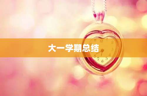 大一学期总结