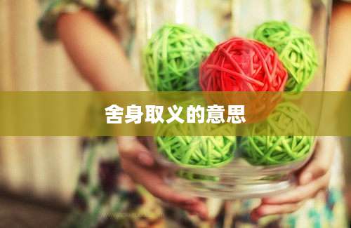 舍身取义的意思