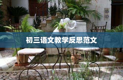 初三语文教学反思范文