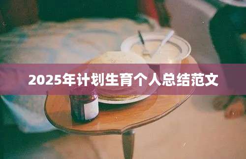 2025年计划生育个人总结范文