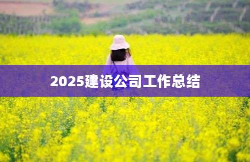 2025建设公司工作总结
