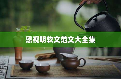 恩视明软文范文大全集