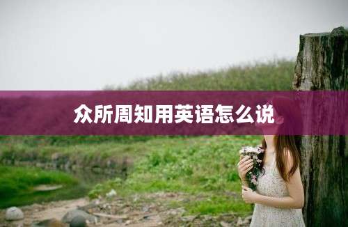 众所周知用英语怎么说