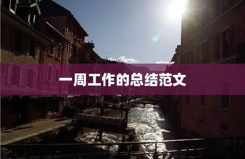 一周工作的总结范文